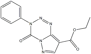 Ethyl 4-oxo-3-phenyl-3,4-dihydropyrazolo[5,1-d][1,2,3,5]tetrazine-8-carboxylate 结构式