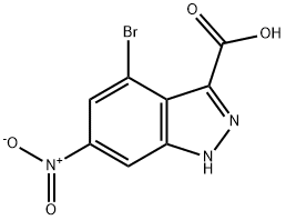 4-BROMO-6-NITRO-1H-INDAZOLE-3-CARBOXYLIC ACID 结构式