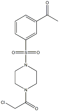 1-(3-[[4-(CHLOROACETYL)PIPERAZIN-1-YL]SULFONYL]PHENYL)ETHANONE 结构式