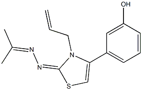 Acetone [(2E)-3-allyl-4-(3-hydroxyphenyl)-1,3-thiazol-2(3H)-ylidene]hydrazone 结构式