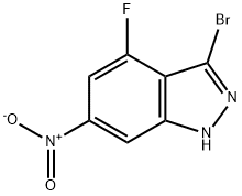 3-Bromo-4-fluoro-6-nitro (1H)indazole 结构式