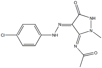 N-{(3Z,4E)-4-[(4-CHLOROPHENYL)HYDRAZONO]-2-METHYL-5-OXOPYRAZOLIDIN-3-YLIDENE}ACETAMIDE 结构式