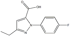 3-ETHYL-1-(4-FLUOROPHENYL)-1H-PYRAZOLE-5-CARBOXYLIC ACID 结构式