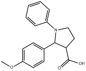 2-(4-METHOXYPHENYL)-1-PHENYLPYRROLIDINE-3-CARBOXYLIC ACID 结构式