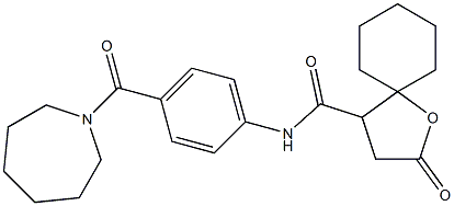 N-[4-(1-AZEPANYLCARBONYL)PHENYL]-2-OXO-1-OXASPIRO[4.5]DECANE-4-CARBOXAMIDE 结构式