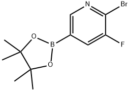 2-溴-3-氟-5-(4,4,5,5-四甲基-1,3,2-二氧杂环戊硼烷-2-基)吡啶 结构式