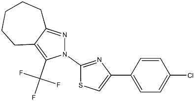 2-[4-(4-CHLOROPHENYL)-1,3-THIAZOL-2-YL]-3-(TRIFLUOROMETHYL)-2,4,5,6,7,8-HEXAHYDROCYCLOHEPTA[C]PYRAZOLE 结构式