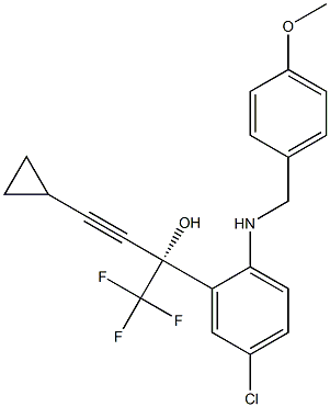 (S)-5-CHLORO-A-(CYCLOPROPYLETHYNYL)-2-[[(4-METHOXYL-PHENYL)METHYL]AMINO]-A-(TRIFLUOROMETHYL) BENZENEMETHANOL 结构式