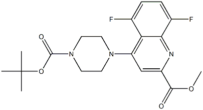 METHYL 4-(N-BOC PIPERAZINE)-5,8-DIFLUORO-QUINOLINE-2-CARBOXYLATE 结构式