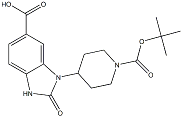 3-(1-BOC-PIPERIDIN-4-YL)-2-OXO-2,3-DIHYDRO-1H-BENZOIMIDAZOLE-5-CARBOXYLIC ACID 结构式