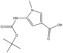 5-TERT-BUTOXYCARBONYLAMINO-1-METHYL-1H-PYRROLE-3-CARBOXYLIC ACID 结构式