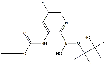 3-TERT-BUTYLOXYCARBONYLAMINO-5-FLUOROPYRIDINE-2-BORONIC ACID PINACOL ESTER 结构式