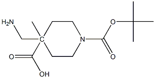 4-氨甲基-哌啶-1,4-二羧酸-1-叔丁酯 4-甲酯 结构式