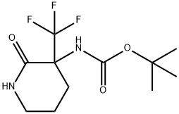 TERT-BUTYL 2-OXO-3-(TRIFLUOROMETHYL)PIPERIDIN-3-YLCARBAMATE 结构式