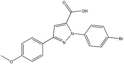 1-(4-BROMOPHENYL)-3-(4-METHOXYPHENYL)-1H-PYRAZOLE-5-CARBOXYLIC ACID 结构式