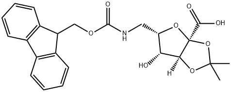 6-FMOC-AMINO-6-DEOXY-2,3-O-ISOPROPYLIDENE-ALPHA-L-XYLO-2-HEXULOFURANOZONIC ACID 结构式