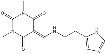 5-(1-{[2-(1H-Imidazol-5-yl)ethyl]amino}ethylidene)-1,3-dimethylpyrimidine-2,4,6(1H,3H,5H)-trione 结构式