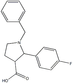 1-BENZYL-2-(4-FLUOROPHENYL)PYRROLIDINE-3-CARBOXYLIC ACID 结构式