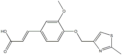 (2E)-3-{3-METHOXY-4-[(2-METHYL-1,3-THIAZOL-4-YL)METHOXY]PHENYL}ACRYLIC ACID 结构式
