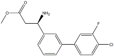 Methyl (3R)-3-amino-3-[3-(4-chloro-3-fluorophenyl)phenyl]propanoate 结构式