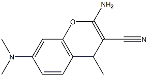 2-AMINO-7-(DIMETHYLAMINO)-4-METHYL-4H-CHROMENE-3-CARBONITRILE 结构式