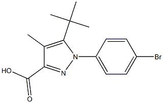 1-(4-Bromo-phenyl)-5-tert-butyl-4-methyl-1H-pyrazole-3-carboxylic acid 结构式