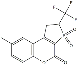 1,2-Dihydro-8-methyl-2-trifluoromethyl-4H-thieno-[2,3-c]-chromene-3,3,4-trione 结构式