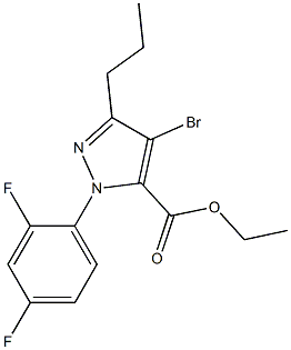 4-BROMO-1-(2,4-DIFLUOROPHENYL)-3-PROPYL-1H-PYRAZOLE-5-CARBOXYLIC ACID ETHYL ESTER 结构式