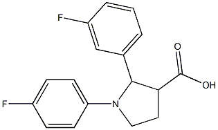 2-(3-FLUOROPHENYL)-1-(4-FLUOROPHENYL)PYRROLIDINE-3-CARBOXYLIC ACID 结构式