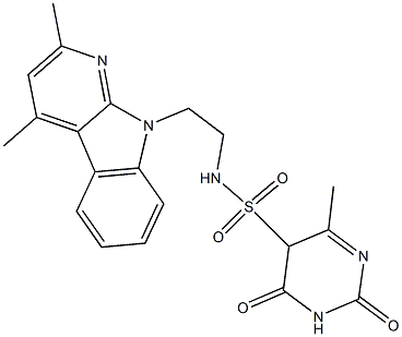 N-[2-(2,4-DIMETHYL-9H-PYRIDO[2,3-B]INDOL-9-YL)ETHYL]-4-METHYL-2,6-DIOXO-1,2,5,6-TETRAHYDRO-5-PYRIMIDINESULFONAMIDE 结构式