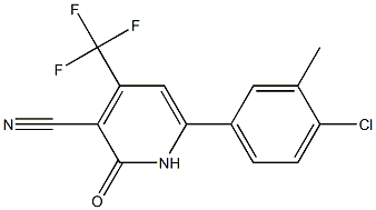6-(4-CHLORO-3-METHYLPHENYL)-4-(TRIFLUOROMETHYL)-1,2-DIHYDRO-2-OXOPYRIDINE-3-CARBONITRILE 结构式