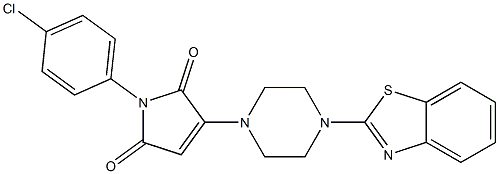 3-[4-(1,3-BENZOTHIAZOL-2-YL)PIPERAZIN-1-YL]-1-(4-CHLOROPHENYL)-1H-PYRROLE-2,5-DIONE 结构式