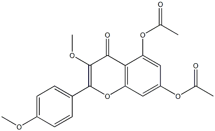 Acetic acid 7-acetoxy-3-methoxy-2-(4-methoxy-phenyl)-4-oxo-4H-chromen-5-yl ester 结构式