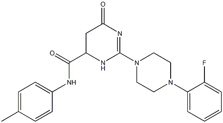 2-(4-(2-Fluorophenyl)piperazin-1-yl)-6-oxo-N-p-tolyl-3,4,5,6-tetrahydropyrimidine-4-carboxamide 结构式