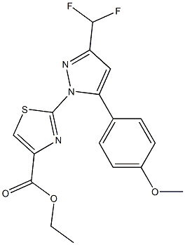 ETHYL 2-(3-(DIFLUOROMETHYL)-5-(4-METHOXYPHENYL)-1H-PYRAZOL-1-YL)THIAZOLE-4-CARBOXYLATE 结构式