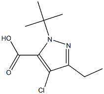 1-(TERT-BUTYL)-4-CHLORO-3-ETHYL-1H-PYRAZOLE-5-CARBOXYLIC ACID 结构式