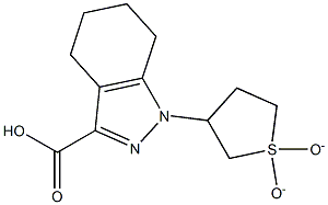 1-(1,1-DIOXIDOTETRAHYDROTHIEN-3-YL)-4,5,6,7-TETRAHYDRO-1H-INDAZOLE-3-CARBOXYLIC ACID 结构式