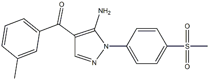 (5-AMINO-1-(4-(METHYLSULFONYL)PHENYL)-1H-PYRAZOL-4-YL)(M-TOLYL)METHANONE 结构式