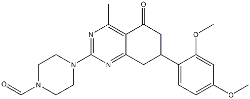 4-[7-(2,4-DIMETHOXYPHENYL)-4-METHYL-5-OXO-5,6,7,8-TETRAHYDRO-2-QUINAZOLINYL]-1-PIPERAZINECARBALDEHYDE 结构式