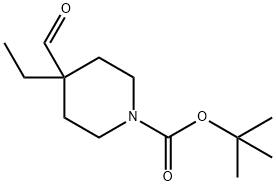 1-BOC-4-ETHYL-4-FORMYL-PIPERIDINE 结构式