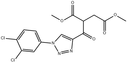 DIMETHYL 2-([1-(3,4-DICHLOROPHENYL)-1H-1,2,3-TRIAZOL-4-YL]CARBONYL)SUCCINATE 结构式