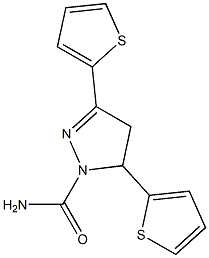 3,5-DI(THIOPHEN-2-YL)-4,5-DIHYDRO-1H-PYRAZOLE-1-CARBOXAMIDE 结构式