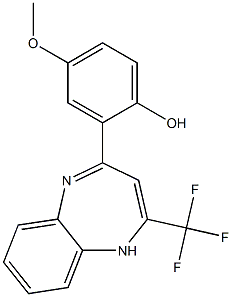 4-METHOXY-2-[2-TRIFLUOROMETHYL-1H-1,5-BENZODIAZEPINE-4-YL]PHENOL 结构式