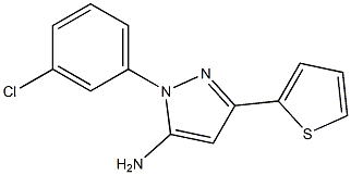 1-(3-CHLOROPHENYL)-3-THIEN-2-YL-1H-PYRAZOL-5-AMINE 结构式