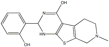 2-(2-Hydroxyphenyl)-7-methyl-1,2,5,6,7,8-hexahydropyrido[4',3':4,5]thieno[2,3-d]pyrimidin-4-ol 结构式