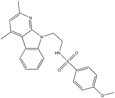 N-[2-(2,4-DIMETHYL-9H-PYRIDO[2,3-B]INDOL-9-YL)ETHYL]-4-METHOXYBENZENESULFONAMIDE 结构式