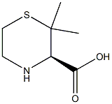 (R)-2,2-DIMETHYLTHIOMORPHOLINE-3-CARBOXYLIC ACID 结构式