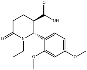 (2R,3R)-2-(2,4-DIMETHOXYPHENYL)-1-ETHYL-6-OXOPIPERIDINE-3-CARBOXYLIC ACID 结构式