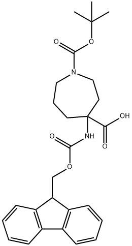 1-BOC-4-(FMOC-AMINO)AZEPANE-4-CARBOXYLIC ACID 结构式