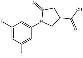 1-(3,5-二氟苯基)-5-氧代吡咯烷-3-羧酸 结构式